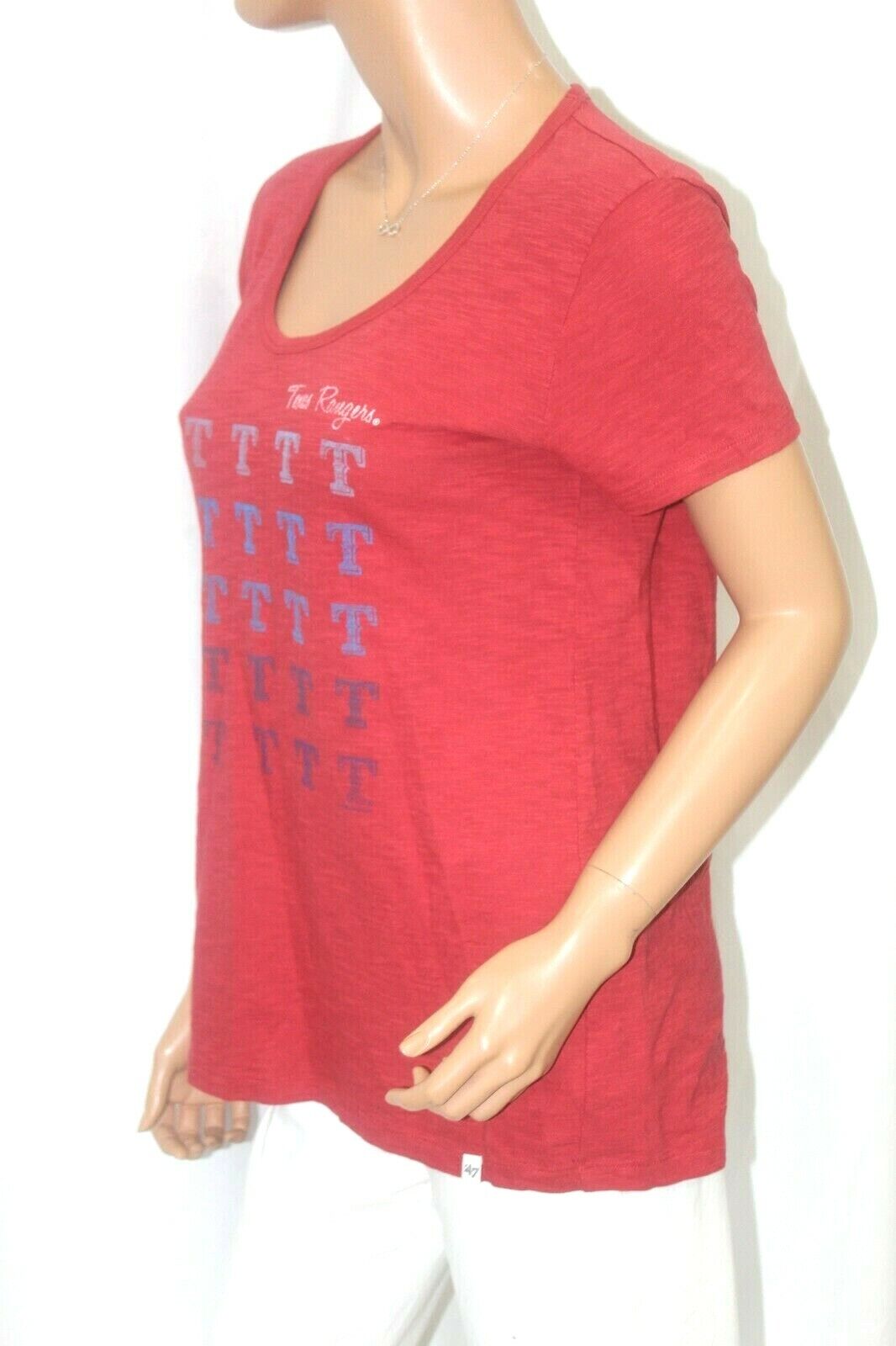 Women's  Forty Seven Brand Texas Rangers Logo MLB  Baseball T-Shirt Sz XL