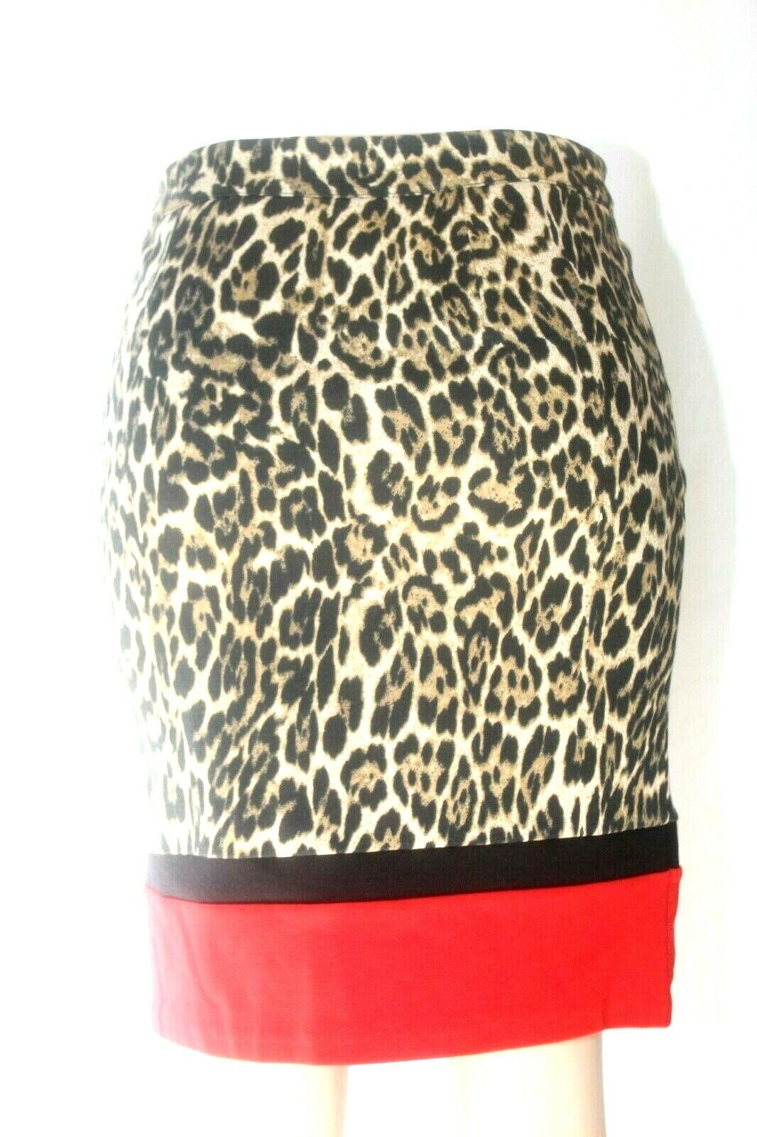 *NWT* Rafaella Womens Leopard Animal Print Red & Black Skirt Size 4