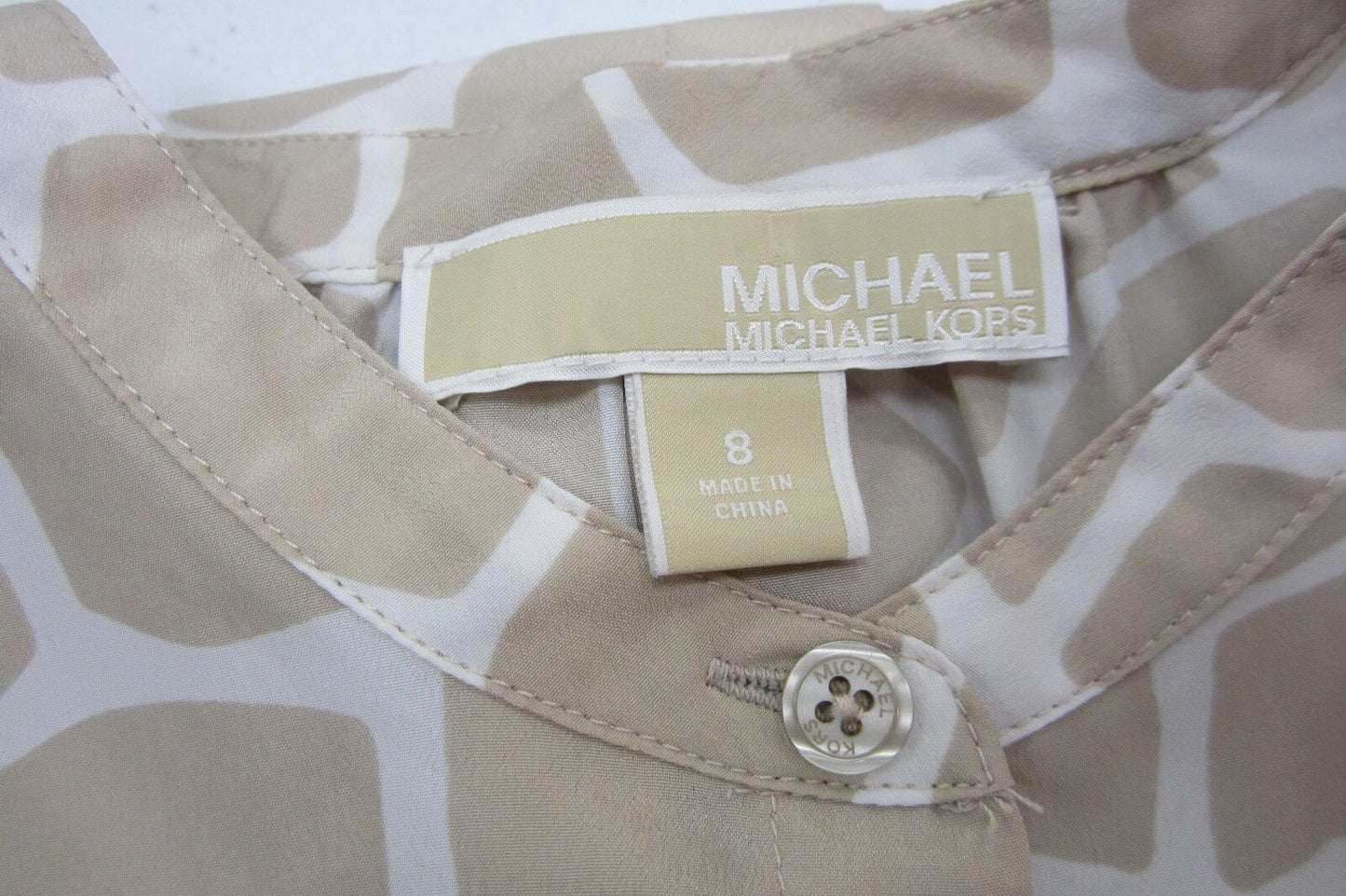 VERY CUTE MICHAEL KORS ZEBRA  ANIMAL PRINT BUTTON DOWN BLOUSE Size 8