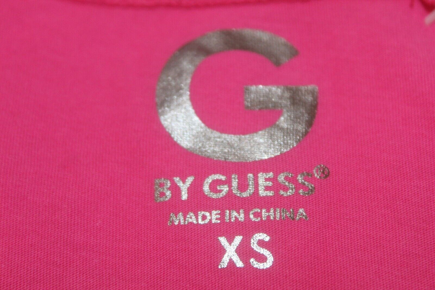 *NWT* GUESS Jeans Glitter Sequin Logo GUESS Pink T-shirt Tee Top SEXY Blouse XS