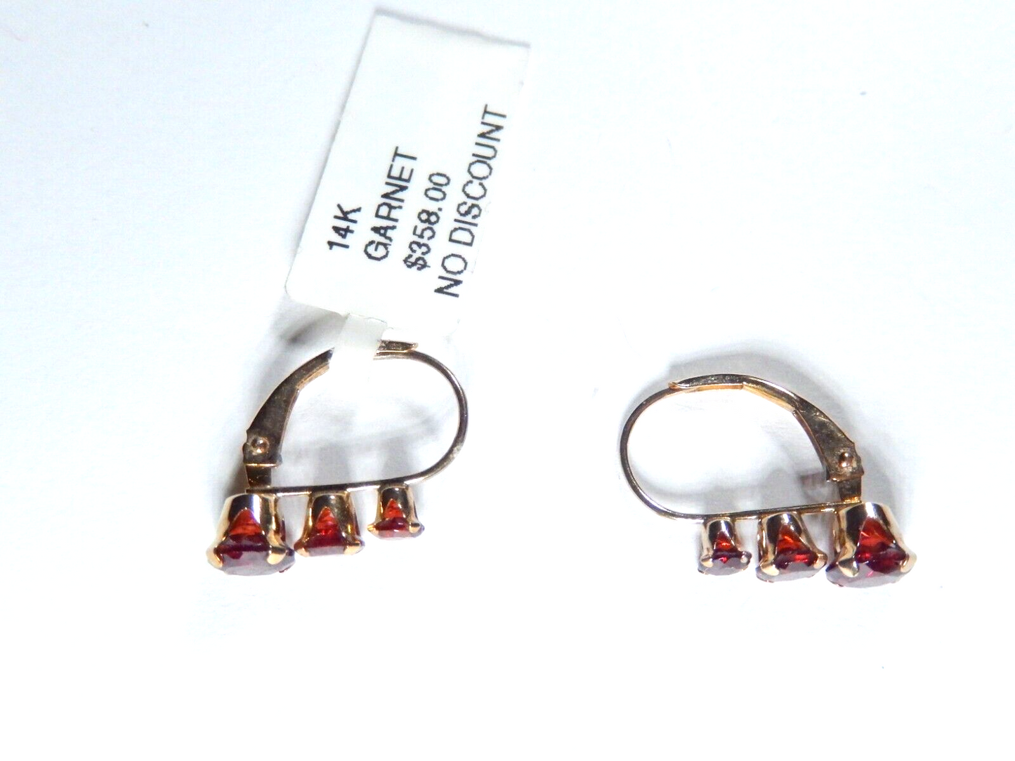 *NWT* 14k Yellow Gold 1.75 CT Round Rhodolite Garnet Lever-back Earrings
