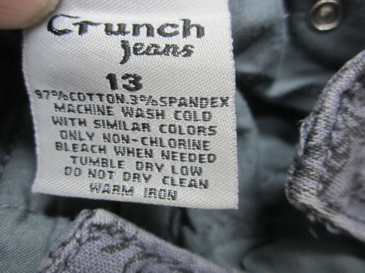 NWOT CRUNCH WELL-MADE RHINESTONE EMBELLISHED SKINNY STRETCH JEANS SZ 13 x 30