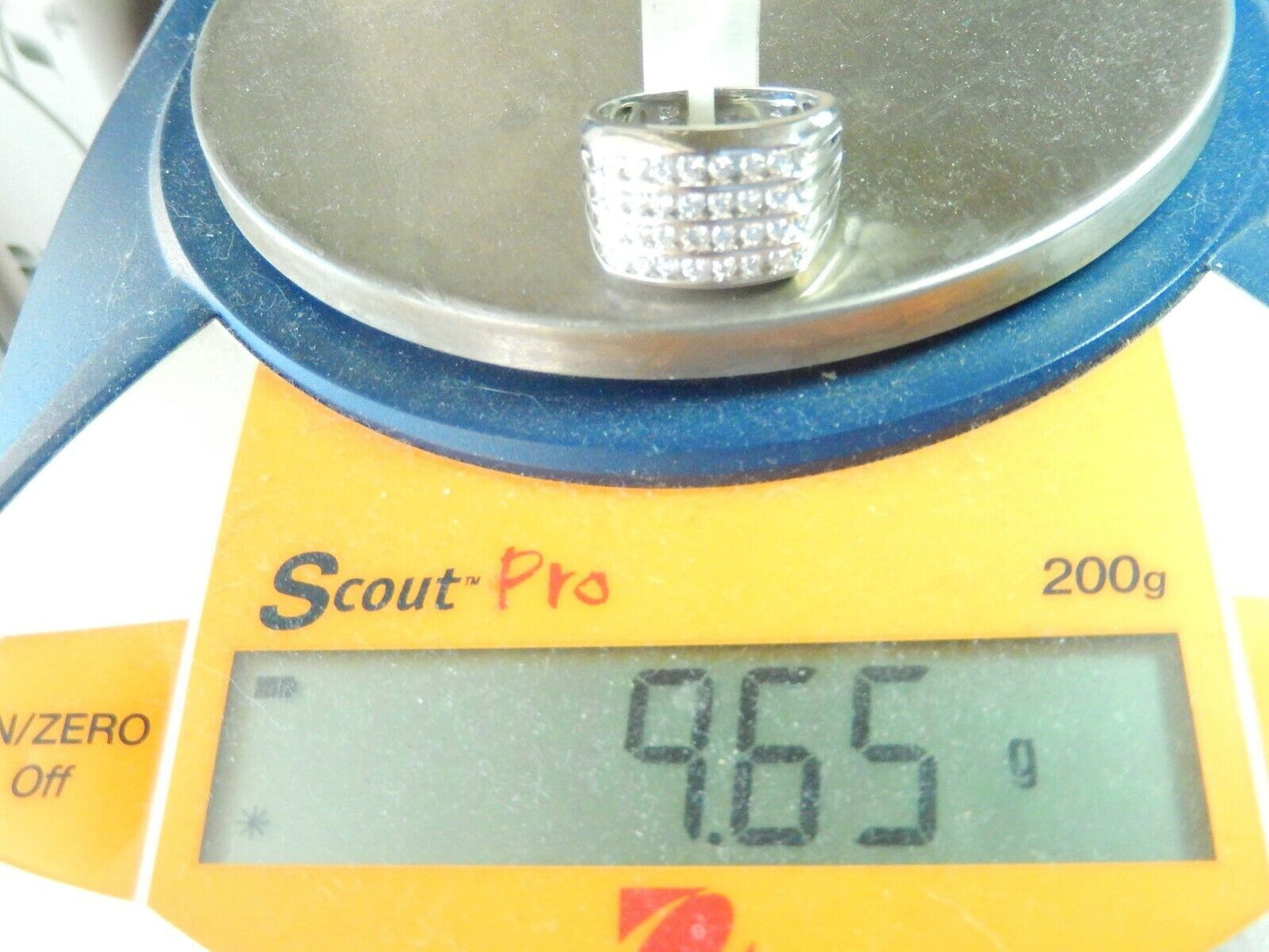 MENS Wide 15mm Solid10K White Gold 2.5CT NATURAL VS Diamond Ring Sz  10