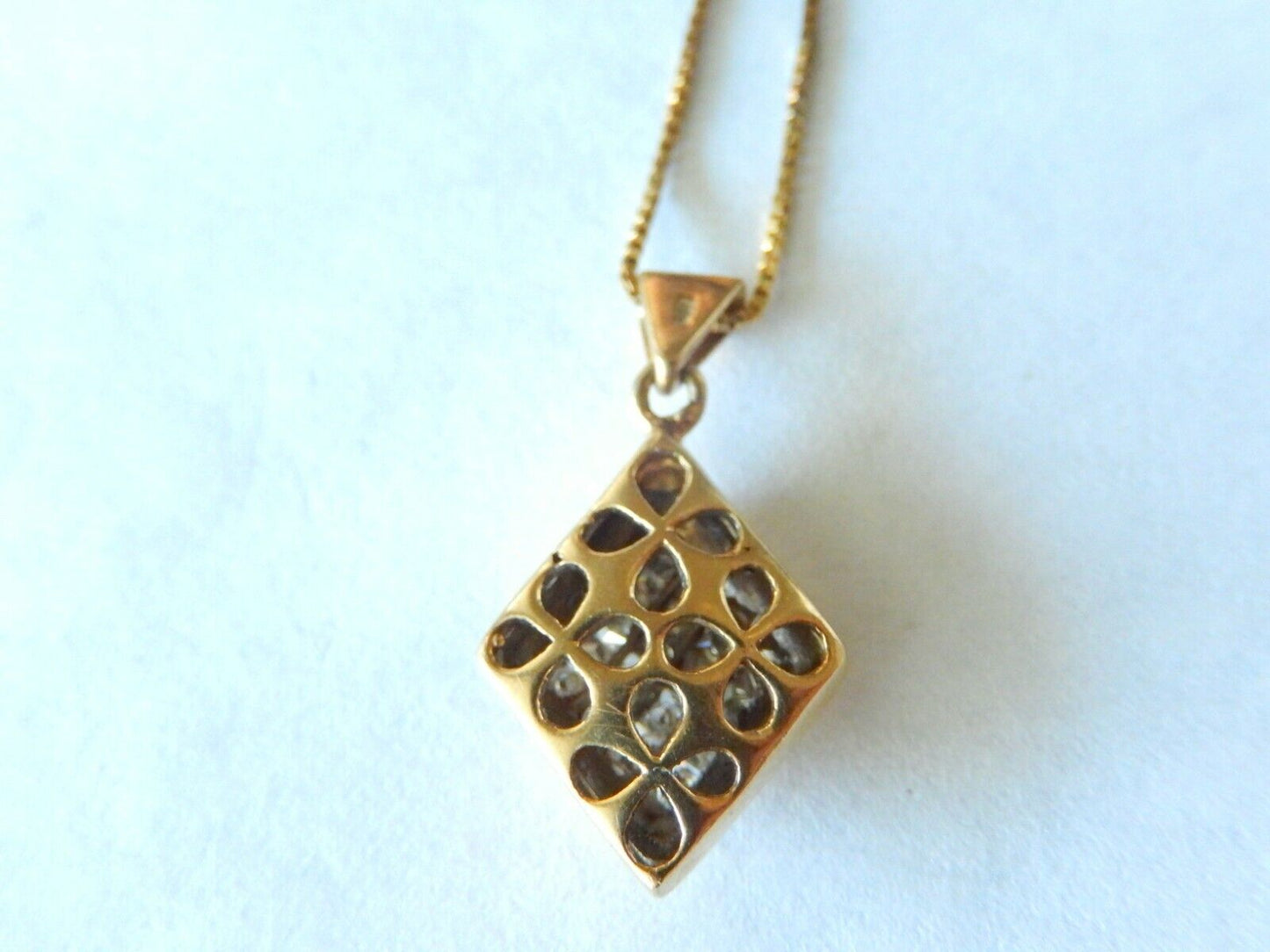 *VINTAGE*  14K Yellow Gold 1CT VS Princess Cut Diamond Pendant With 18" Chain