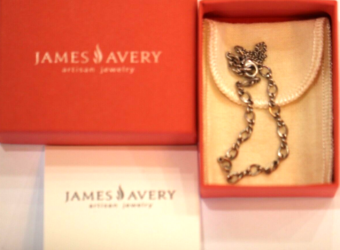 *JAMES AVERY*  - Sterling Silver  7" Twist Charm Bracelet  w/ Safety Chain