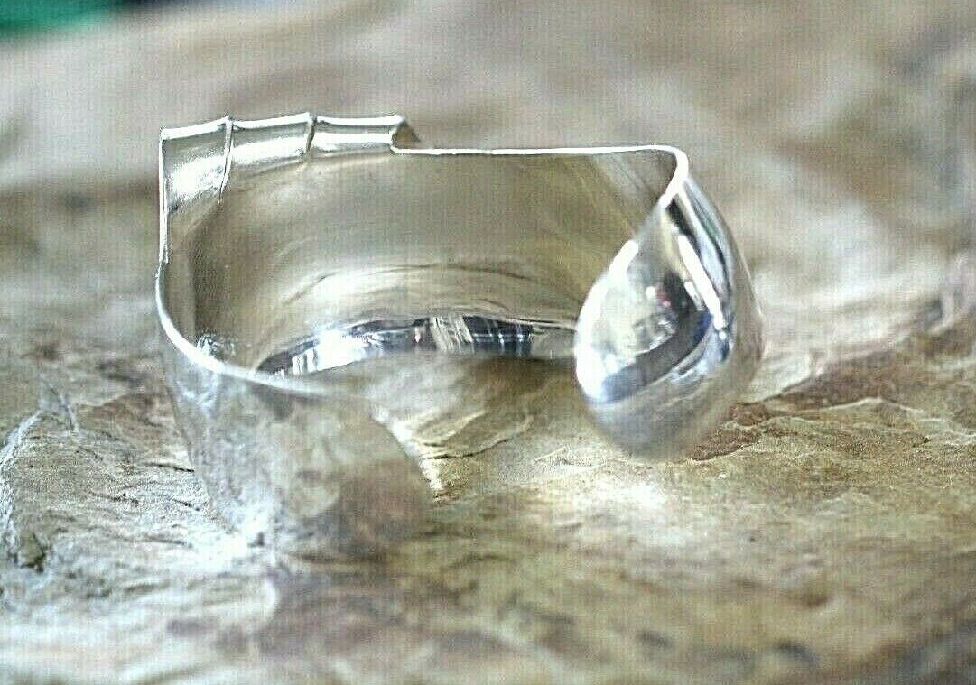 *VINTAGE*  WIDE - HEAVY - Sterling Silver Modernist Style Cuff Bracelet