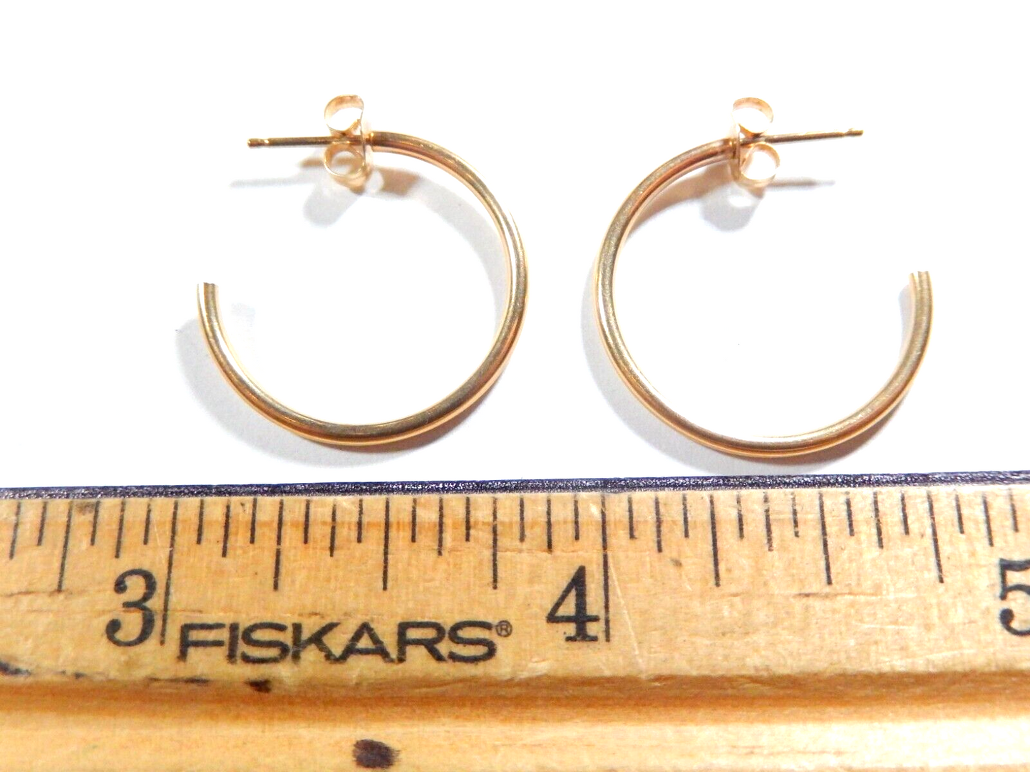 14K Yellow Gold "J" 3/4 - 22mm Diam.  Hoop Earrings