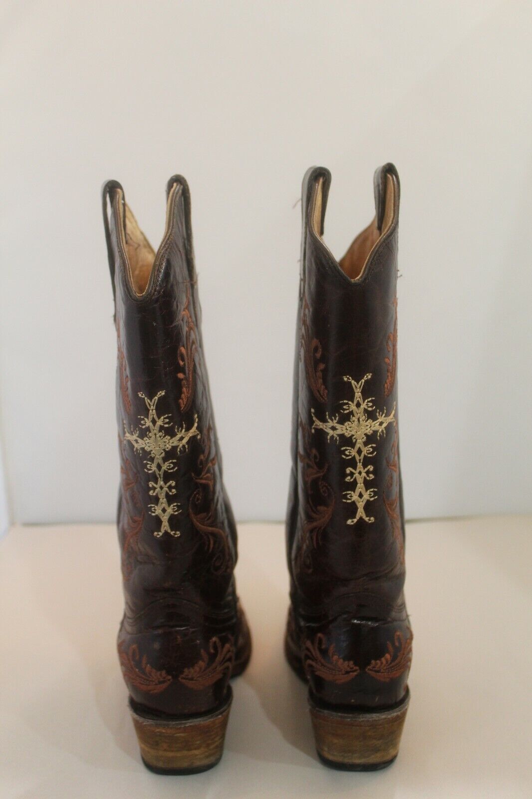 Circle G by Corral Chocolate/Cognac Cross Cowboy Western Boots L5039 Women 6.5 M