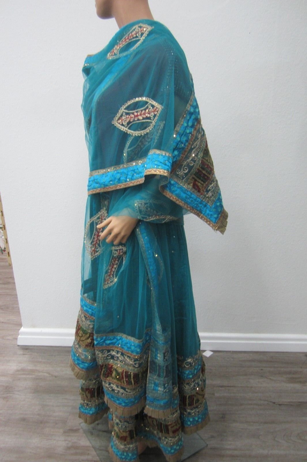 Beautiful Party Evening Skirt Sequin Saree Women Fashion Clothing Wrap Sari