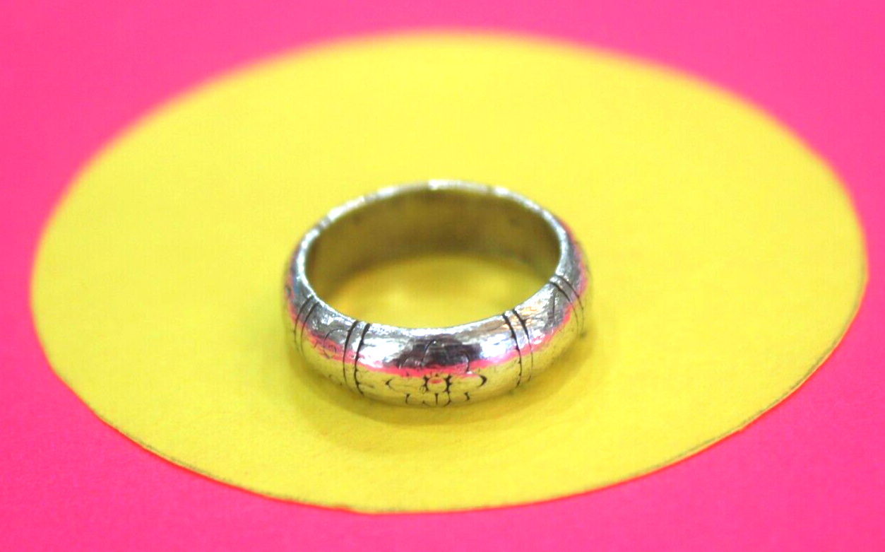 BRIGHTON Sterling Silver 925 Retired Marrakesh Etched Flowers Stack Ring Sz 6.25