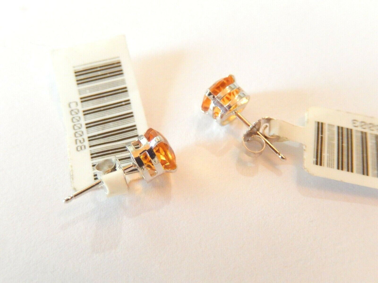 1.5 CTW 14K Solid White Gold 6mm Citrine Basket Style Stud Earrings
