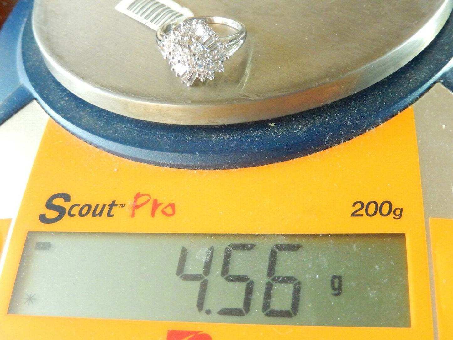 14K WHITE GOLD 1 CARAT T.W. LADIES NATURAL VS DIAMOND COCKTAIL RING SIZE 8.25
