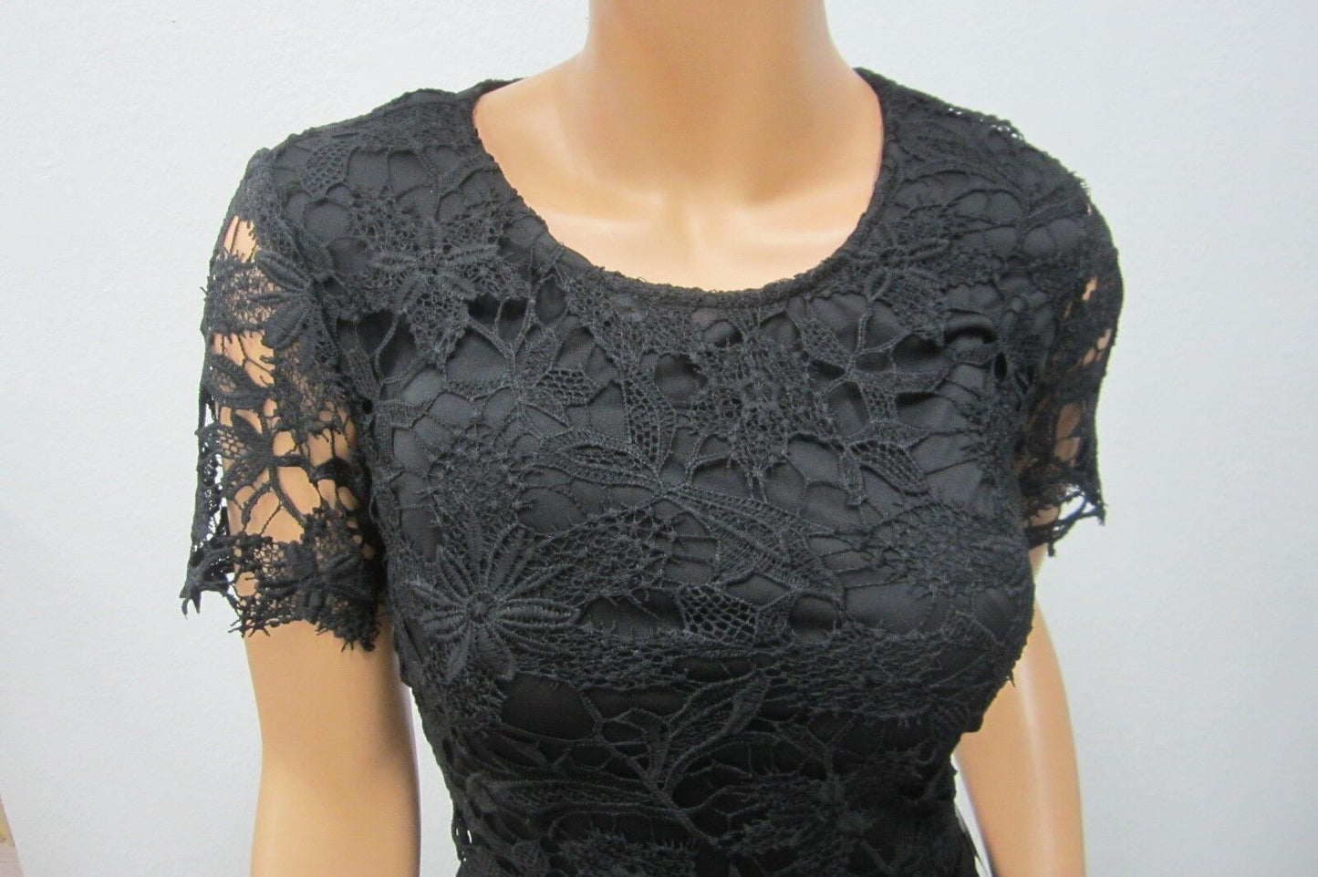 NWT Womens Black Lace JODI KRISTOPHER Sexy Cocktail Dress Size 3/4