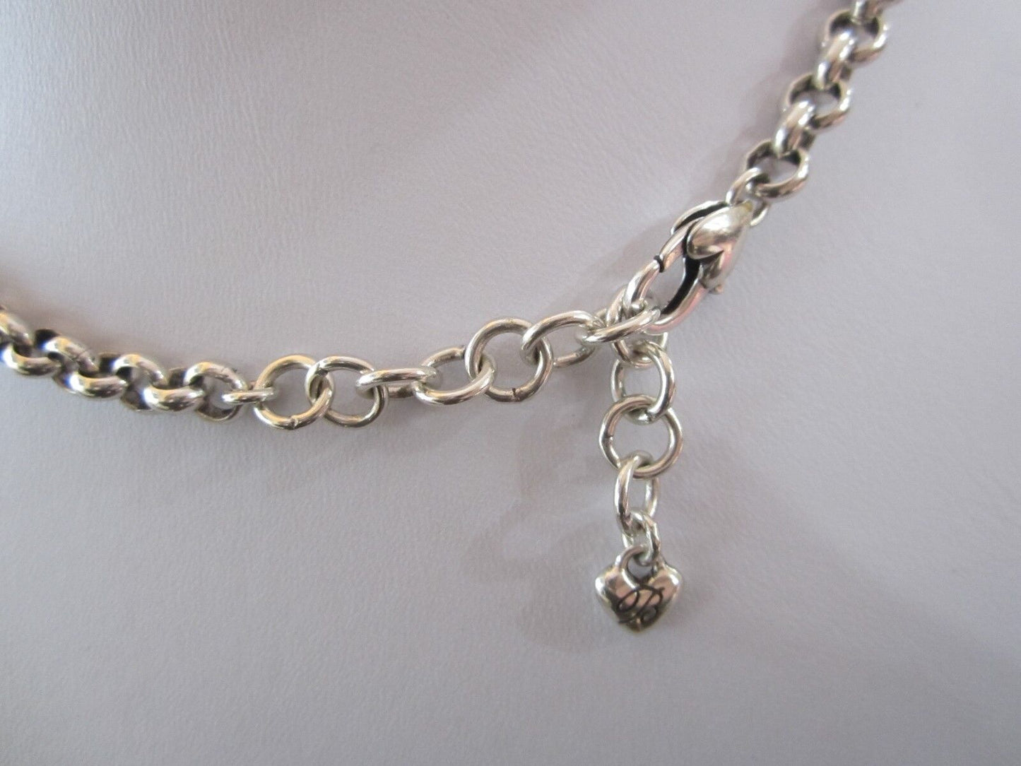 RETIRED Brighton 16"-18" Silver Crystal Charm Necklace