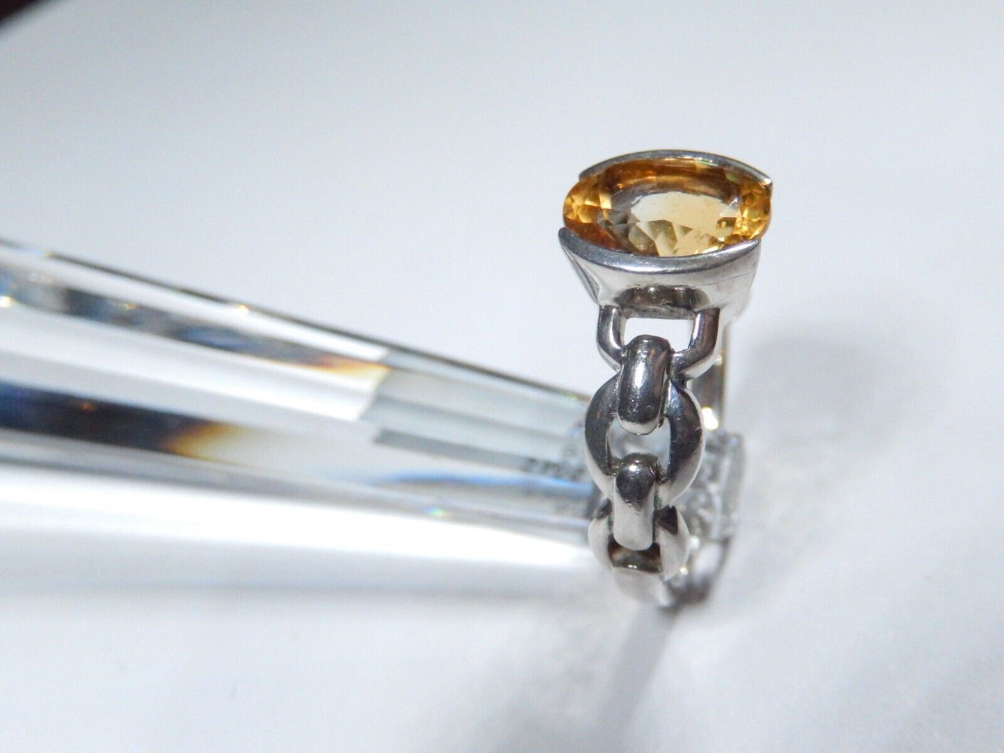 Sterling Silver Genuine 3.00 CT Oval Citrine Ladies Solitaire Ring Sz 8.5