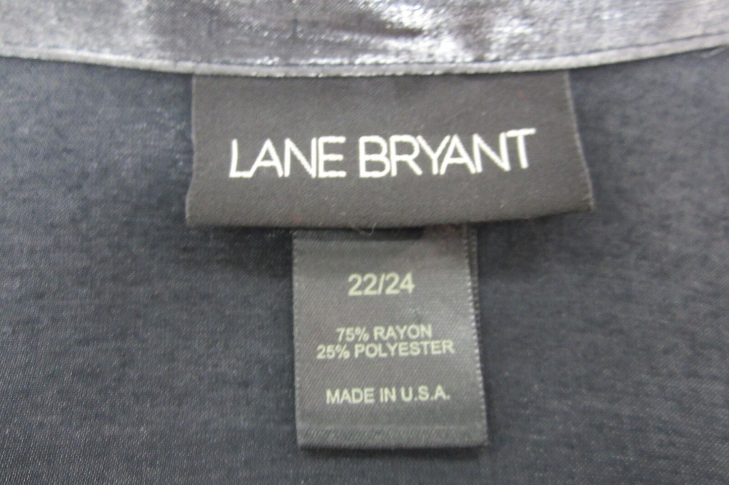 Lane Bryant CUTE Womens Long Sleeve Belted Gray Iridescent Long Top Size 22/24