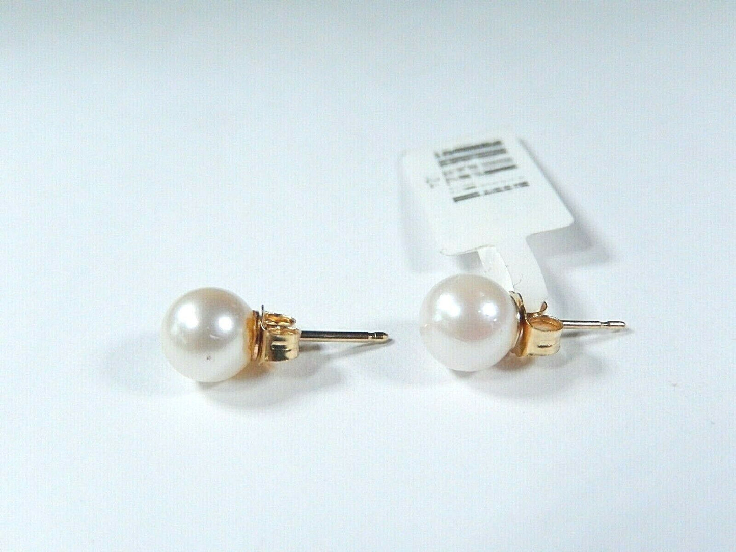 *NWT* 14k Yellow Gold 7mm AAA QUality Cultured Pearl Stud Earrings