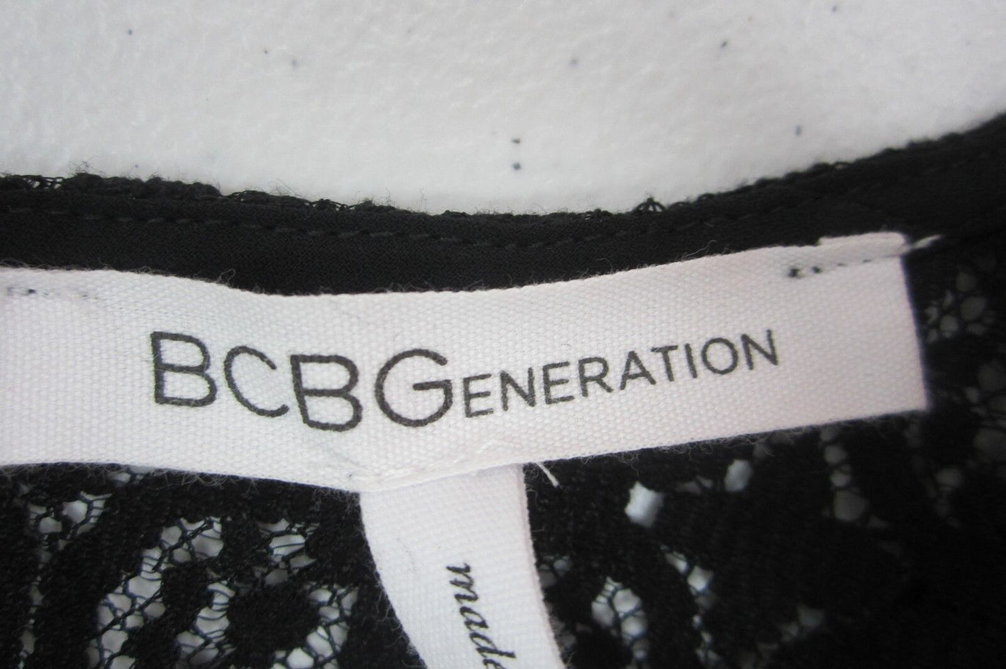 *NWT* $78.00 BCBGeneration SUPER CUTE SEXY Black Lace Short Sleeve Top / Size XS