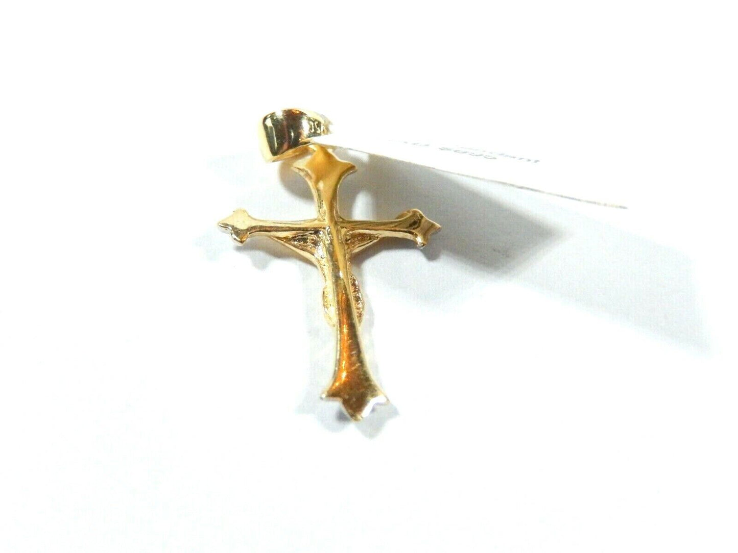 *NWT*  18K Yellow Gold Cross Crucifix  Pendant ~ 1 1/8" x 9/16"