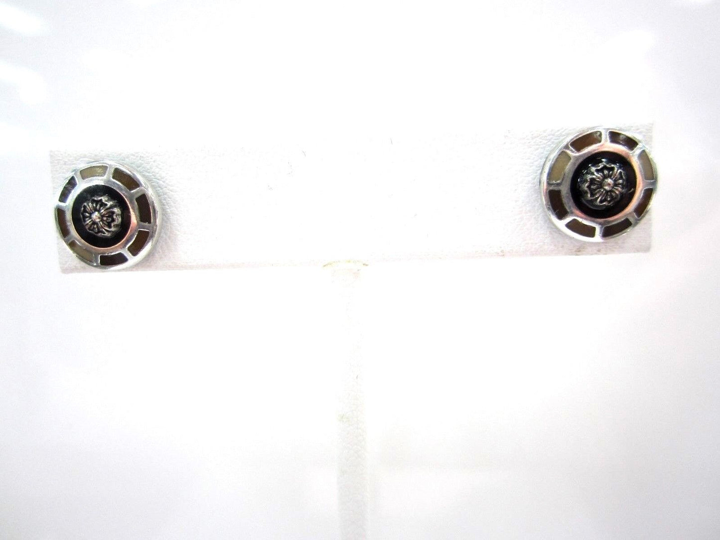 BRIGHTON Round Shaped Gold/SilverTwo Tone Stud Post Earrings