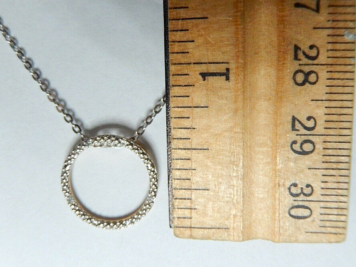 *NWT*  10K YELLOW & WHITE GOLD  ETERNITY CIRCLE DIAMOND PENDANT With 18" Chain