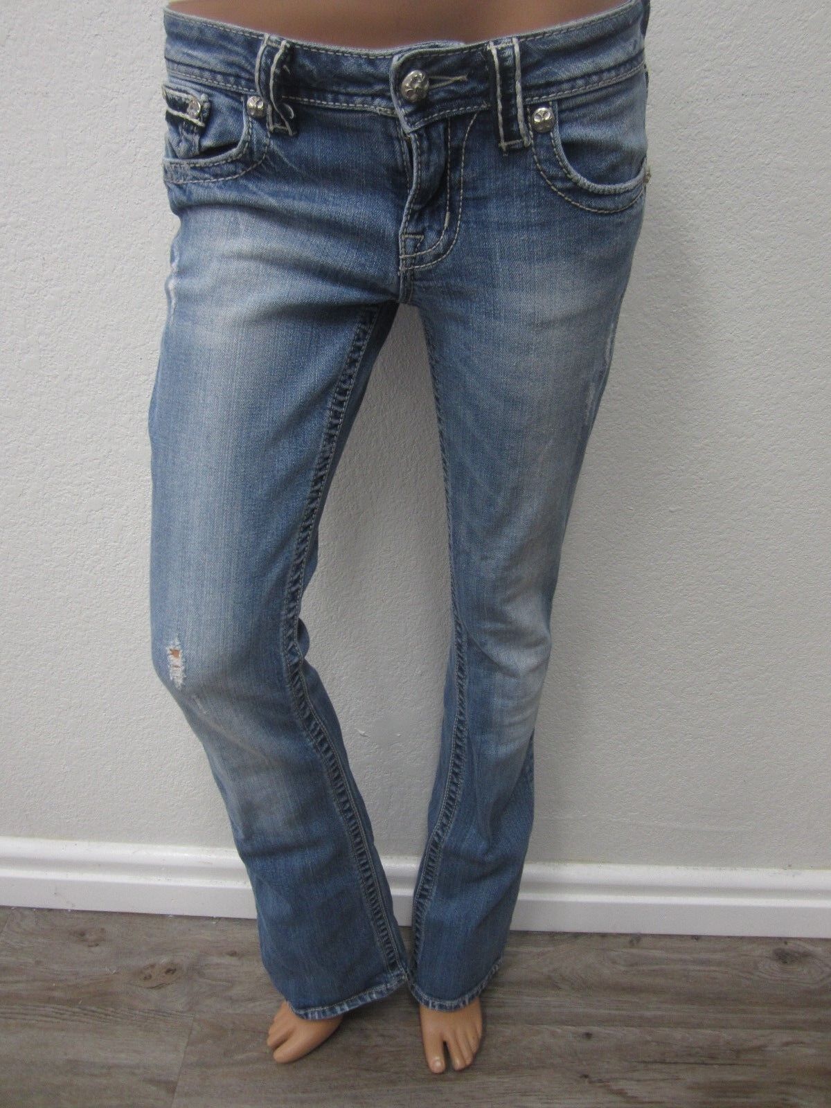 NICE MISS ME WOMEN'S JP5182B EMBROIDERED POCKETS PREMIUM BOOT CUT JEANS 27x33