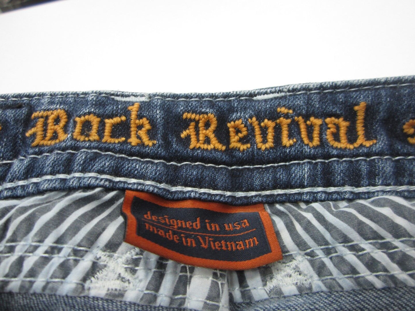 NWOT Rock Revival Stephan Boot Blue Denim Capri Size 28 x 22