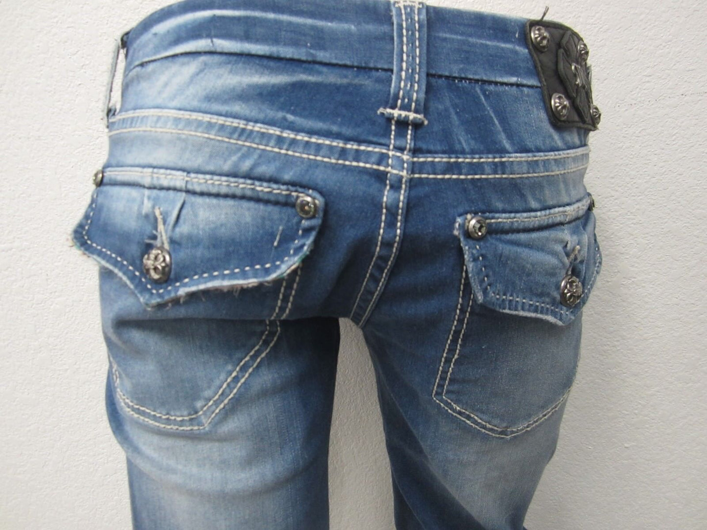 NWOT MISS ME JEANS  Wide Leg Flap Pockets JS4480W5 27 x 27.5