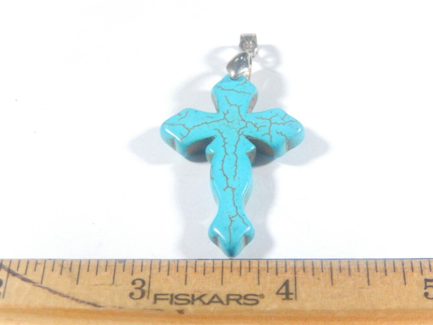 *VINTAGE*   Sterling Silver & Turquoise Cross Pendant