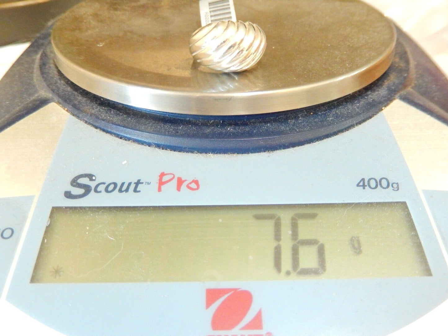 *VINTAGE*  925 Sterling Silver Scalloped Shrimp  Dome Ring Size 7.75