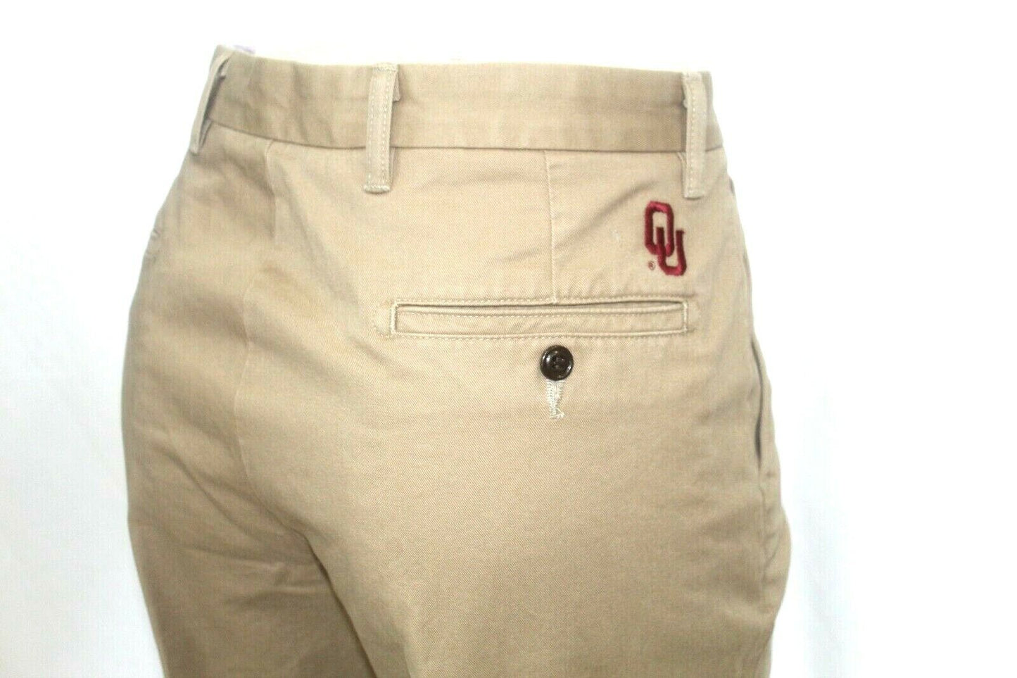 NWT Dockers Game Day Classic Flat Front Khaki Pant Oklahoma Sooners Tan Sz 38x32