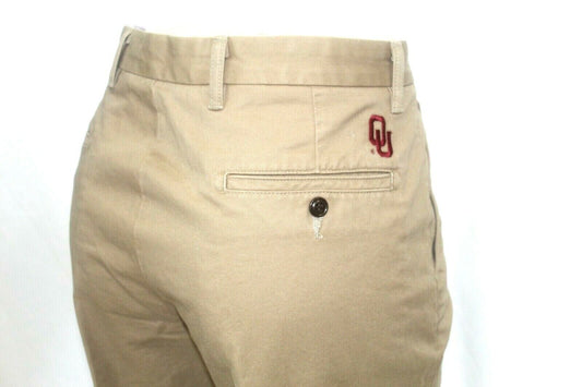 NWT Dockers Game Day Classic Flat Front Khaki Pant Oklahoma Sooners Tan Sz 38x32
