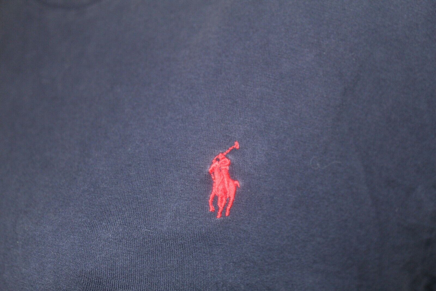 POLO RALPH LAUREN Navy Cotton Crew Neck T-Shirt with Red Horse Logo - Size S