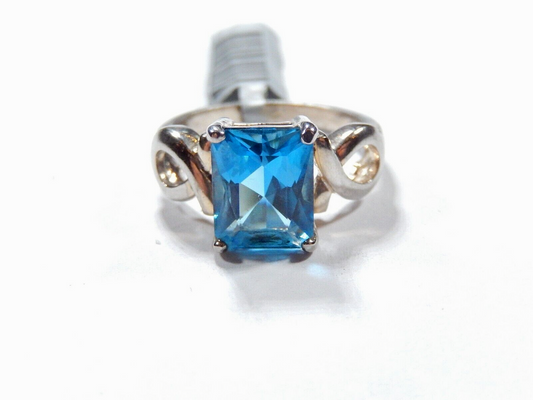*VINTAGE*  Sterling Silver 3.00 CT London Blue Topaz Infinity Ring Size 7.75
