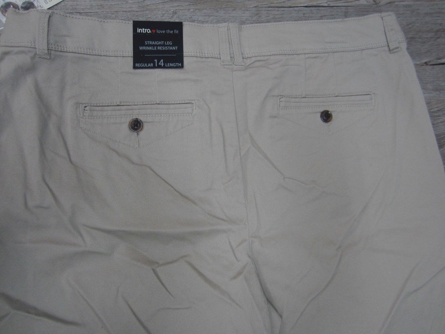 NWT Intro Jonathan Ross Women Khaki Cotton Spandex Stretch Elastic Waist Size 14