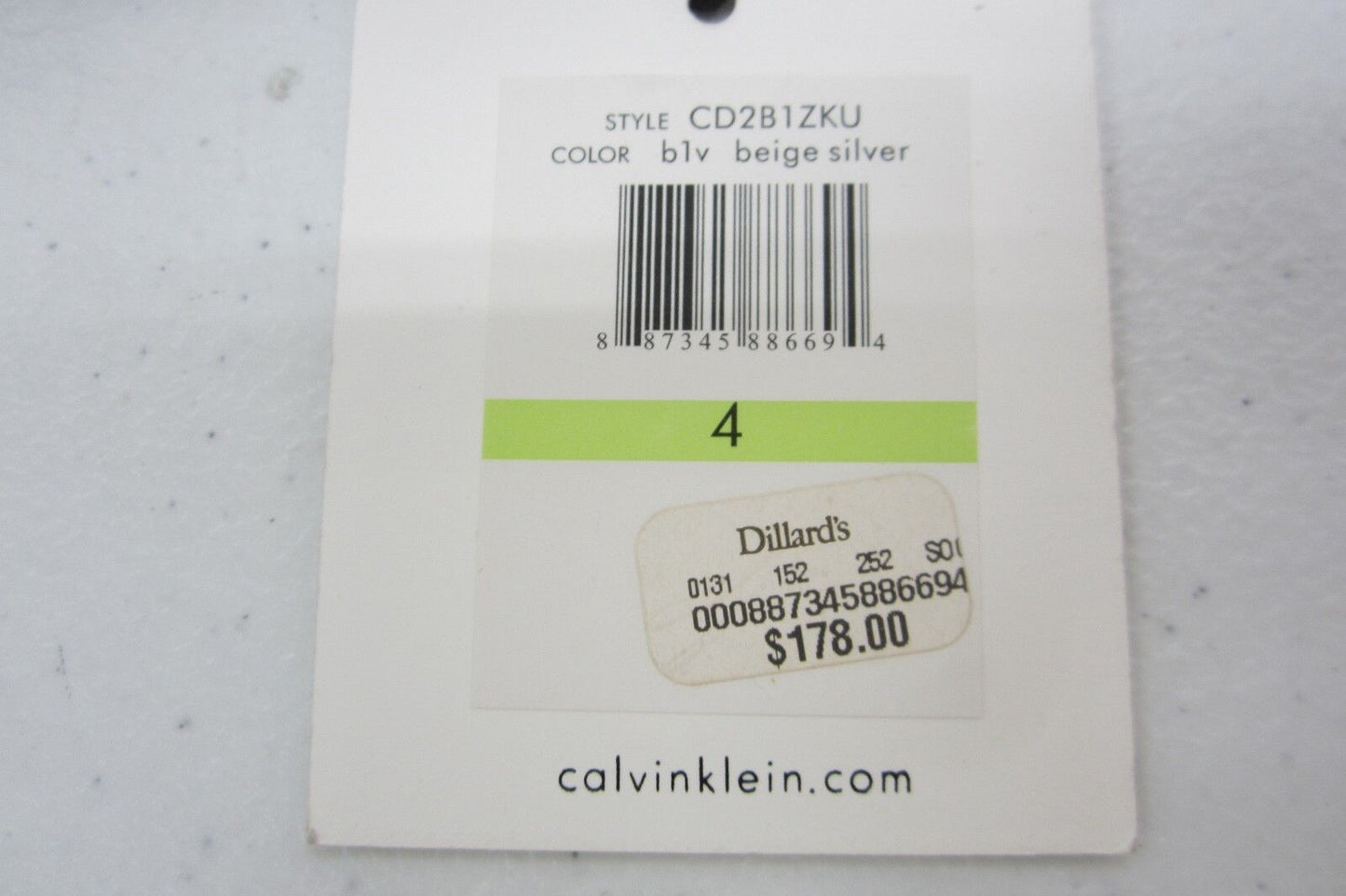 NWT CALVIN KLEIN COLLECTION  Lace Dress  Silver with Silver Metalic Thread Siz 4