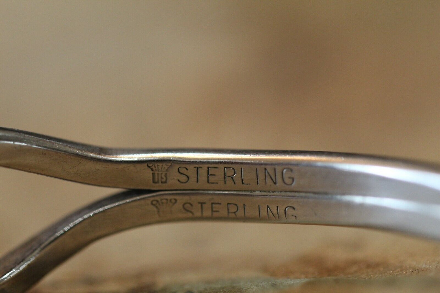 *VINTAGE*  Sterling Silver and Copper Wire Trim Cuff Bracelet Made By "IS"