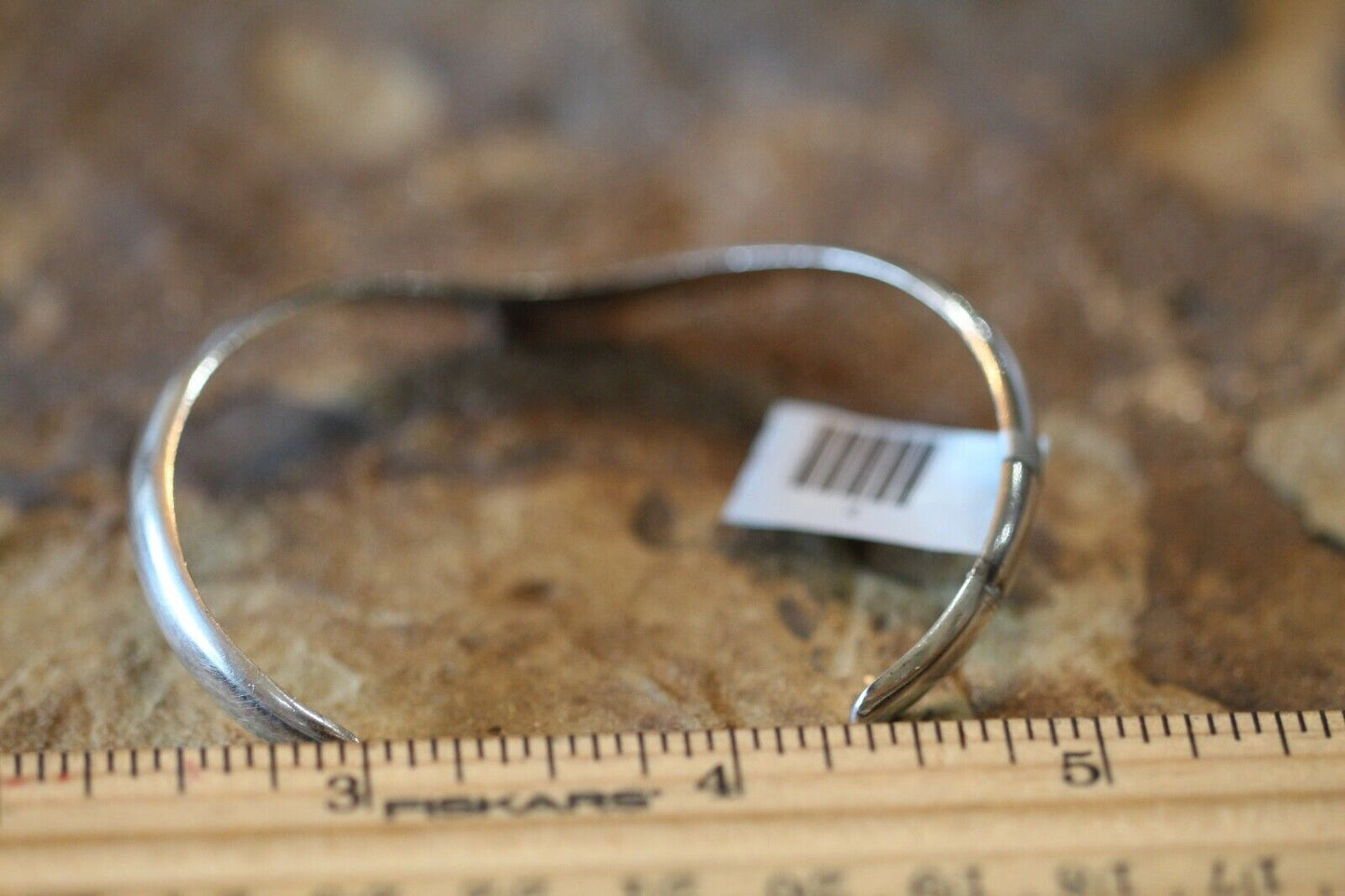 *VINTAGE*  MEXICO 925 Sterling Silver V Design Pointed Cuff Bangle Bracelet