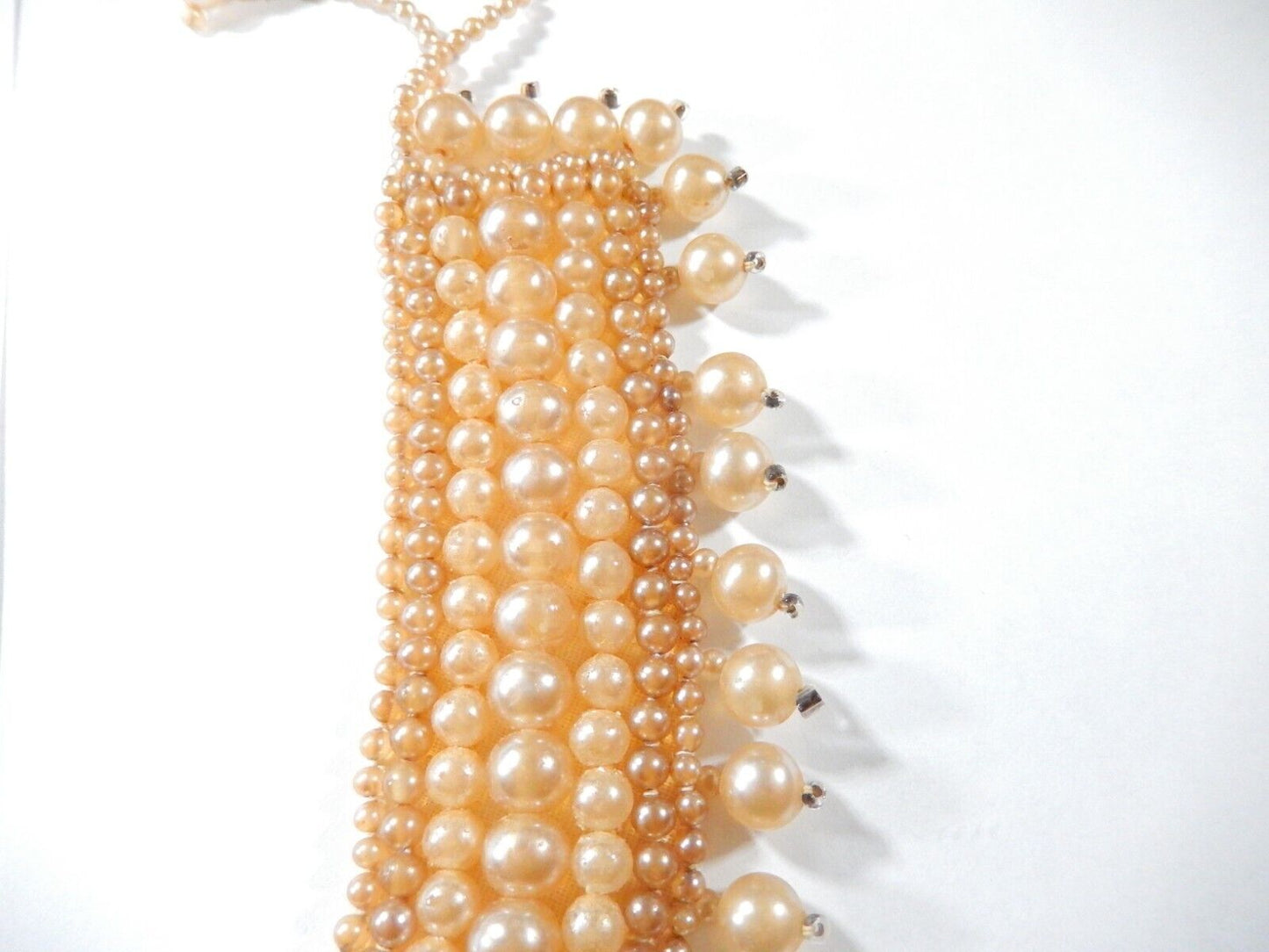 GLENTEX Vintage Jewelry Necklace 7-Row Faux Pearl Collar 18” long MADE IN JAPAN