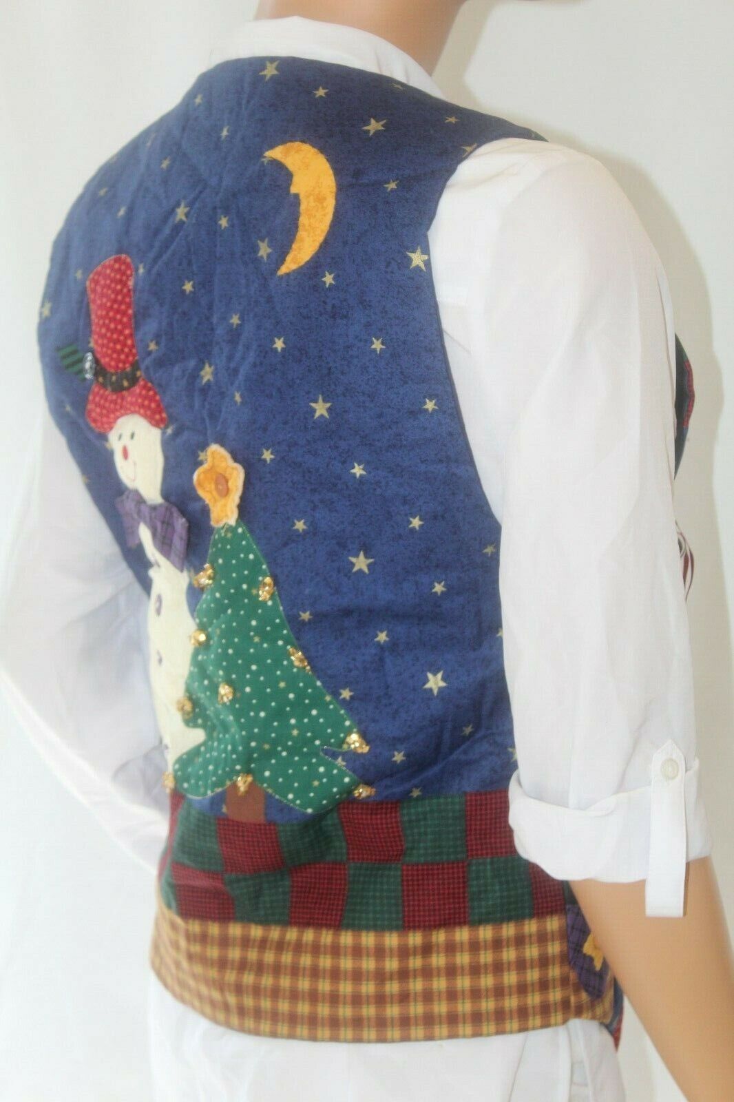 *NEW* Handmade Cute Holiday Bell & Buttons Detailed Christmas Vest Sz Medium