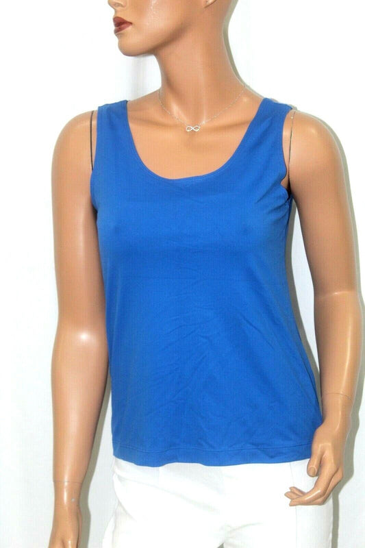 Chico's Women's Blue Shell Sleeveless Blouse Size 1  Cami Tank Top Shirt Silky