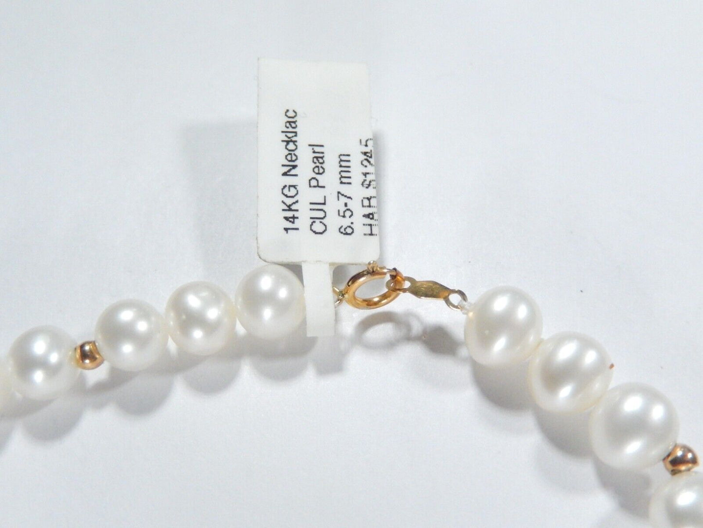 *VINTAGE* 7.0mm Cultured Pearls with 14k Yellow Gold Beads 18" Necklace