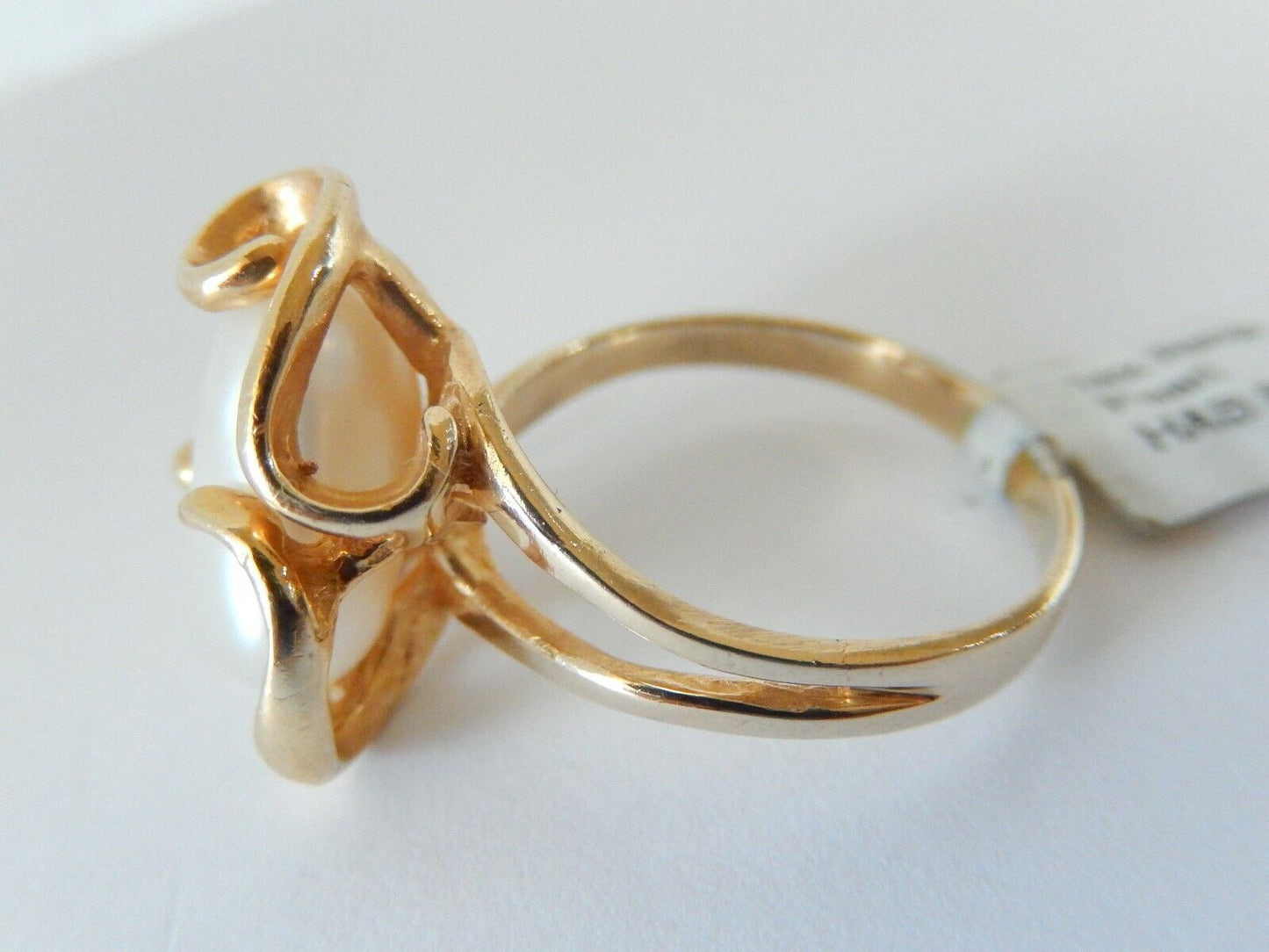 *VINTAGE* Ladies 14k yellow gold South Sea Baroque Freshwater Pearl  Ring Sz 8.5