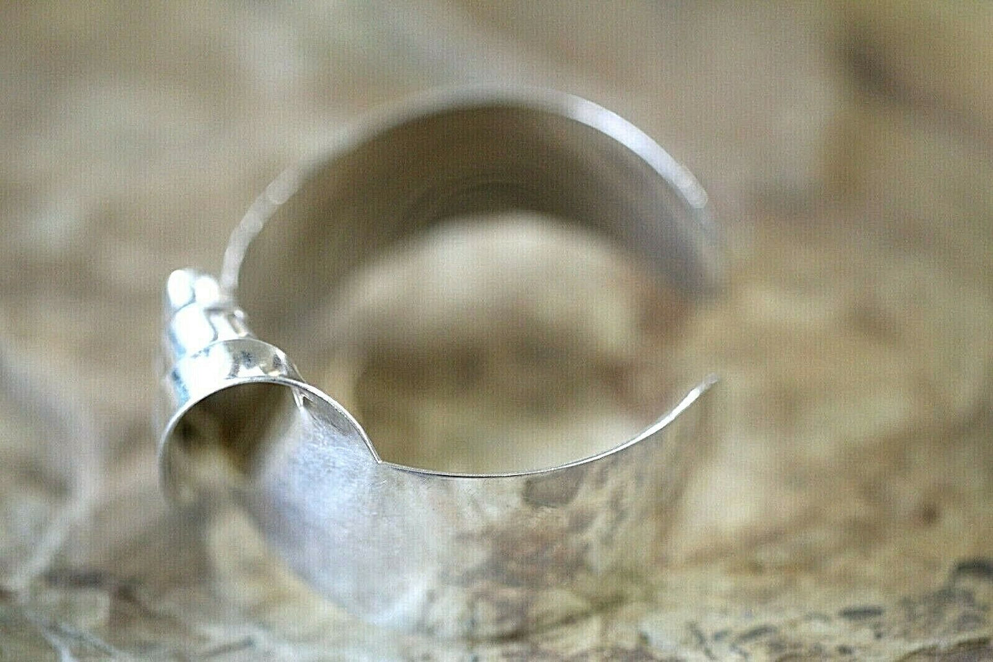 *VINTAGE*  WIDE - HEAVY - Sterling Silver Modernist Style Cuff Bracelet