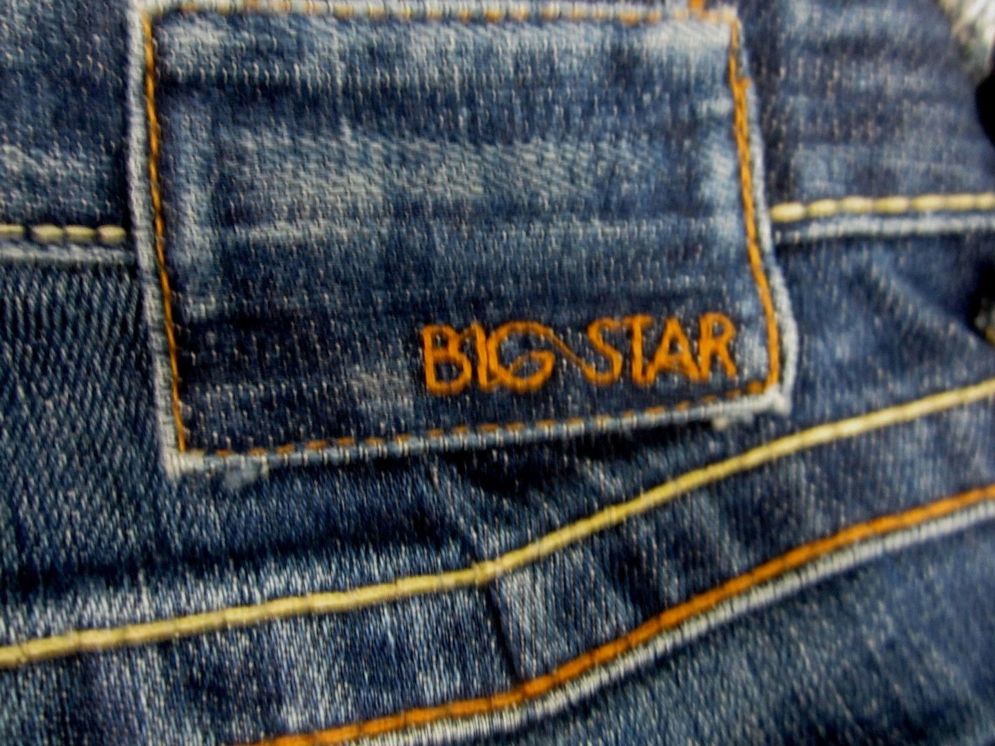 BIG STAR Low Rise Distressed Straight Leg Stretch Jeans Sz 24 W 28 x L 27