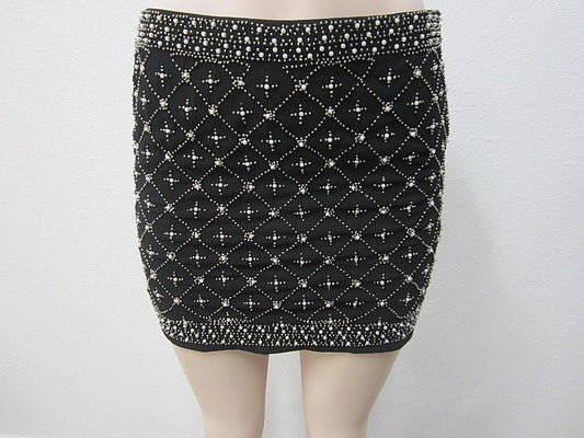 NWT Francesca's Endless Rose Skirt Pearl & Bead  Back Zip Medium