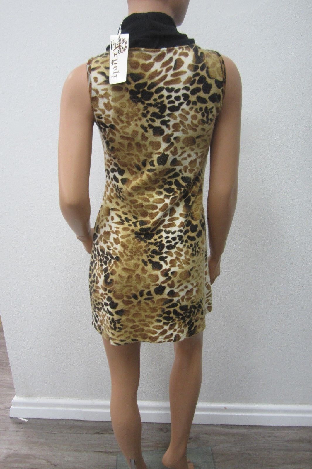 *NWT* ARYEH  SEXY CUTE Cowl Neck Tiger Print Sweater  Stretch Dress Sz Small