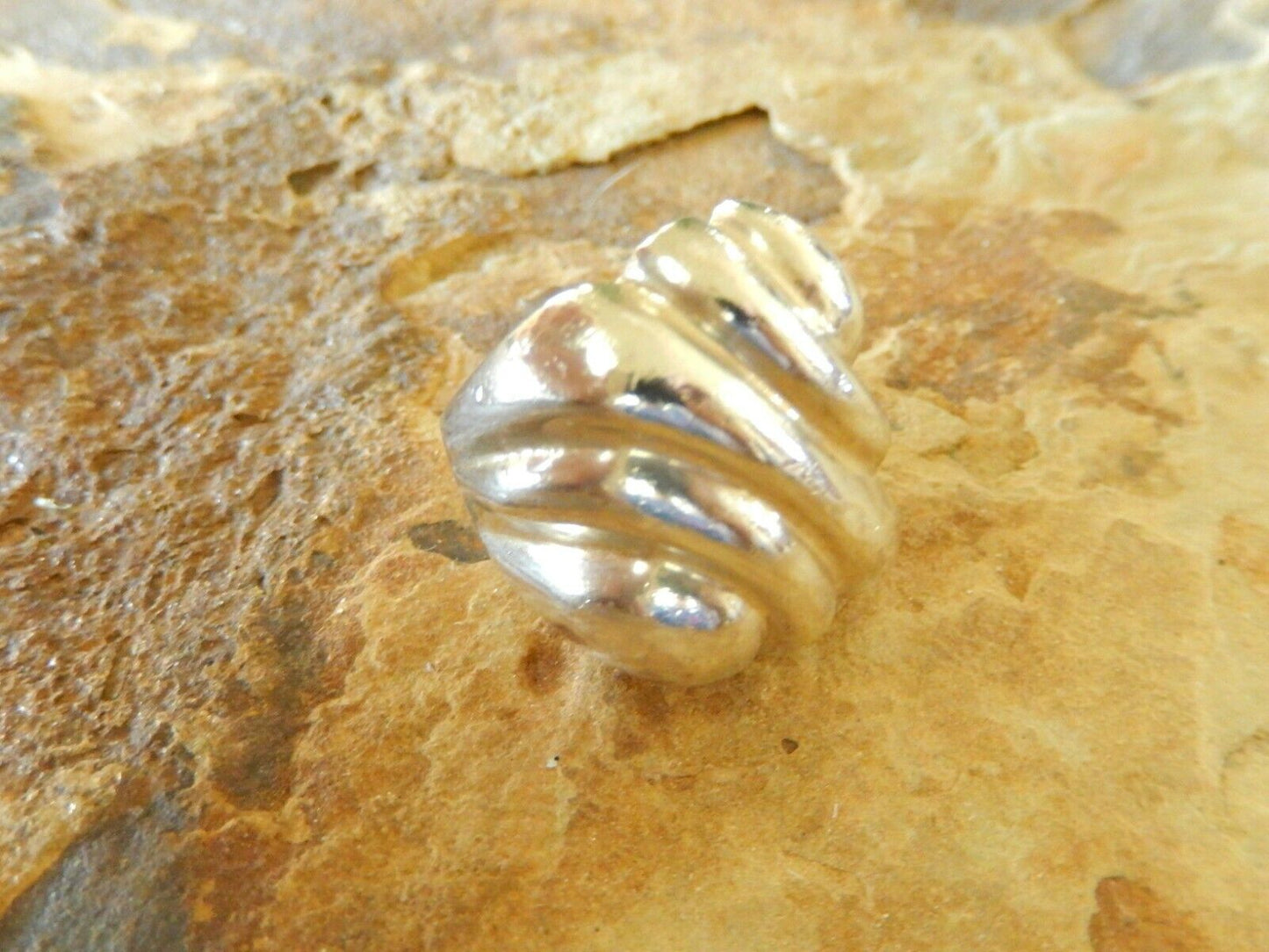 *VINTAGE*  Lrg Modernist Mexico Sterling Silver Sculptural HEAVY RING size 7.75