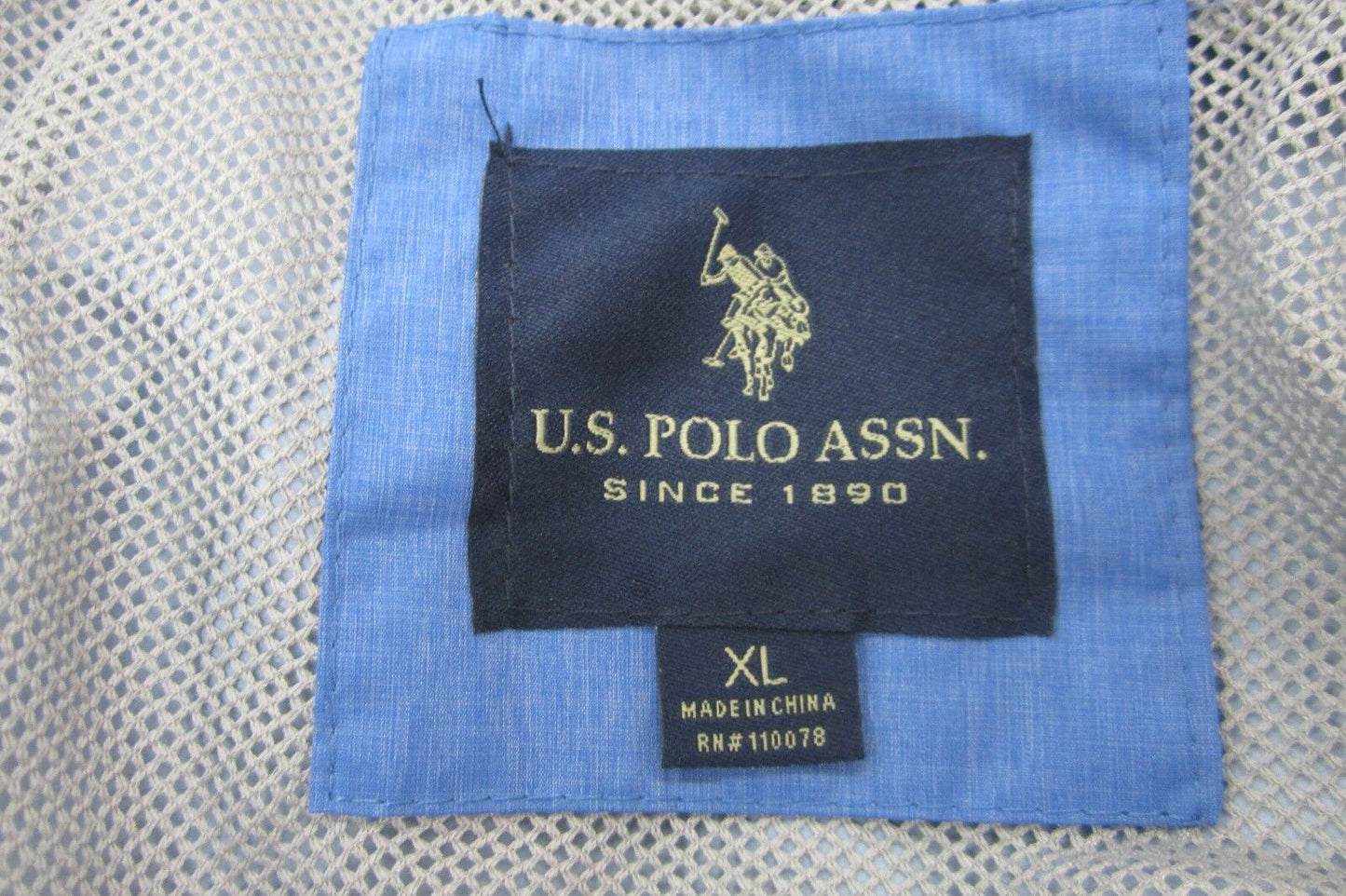 *NEW* Unisex U.S. Polo Assn  Co. Rain Hooded Blue Zip Up Jacket Size Small