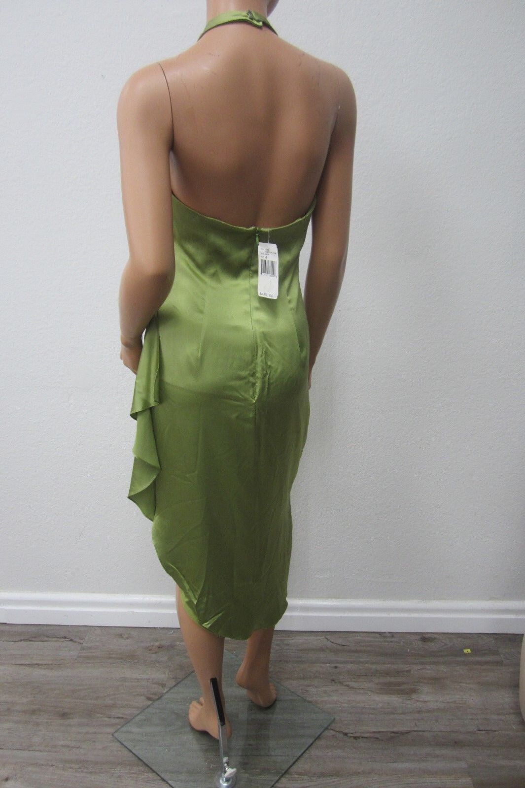 NWT $440. *STUNNING*  KAY UNGER New York Women's Green 100% Silk Long Dress Sz 4